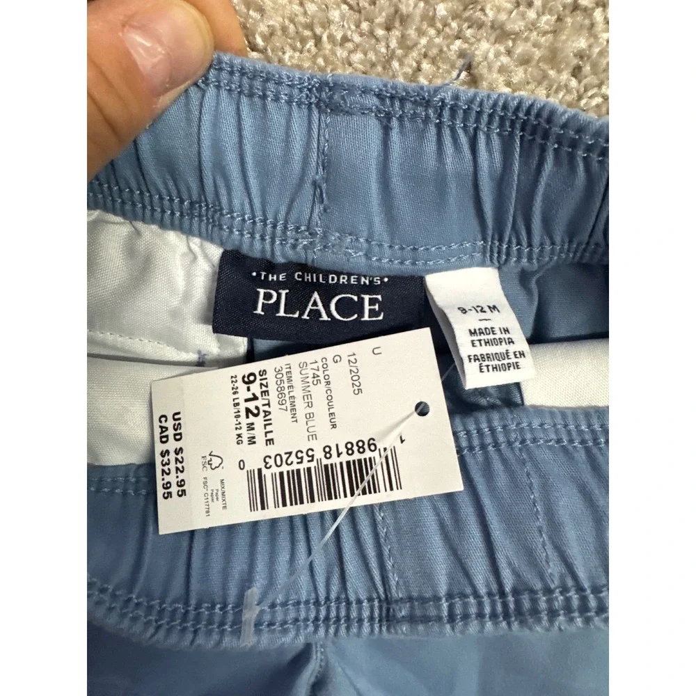 The Children's Place Baby Boys Blue Chino Shorts NWT 9-12M Summer Blue 3058697